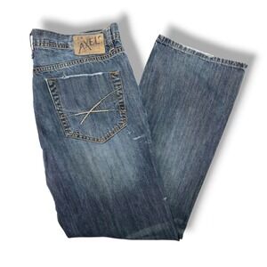 TK Axel Griswold Distressed Slim Straight Jeans Hampton Medium Wash 38x31 Skater